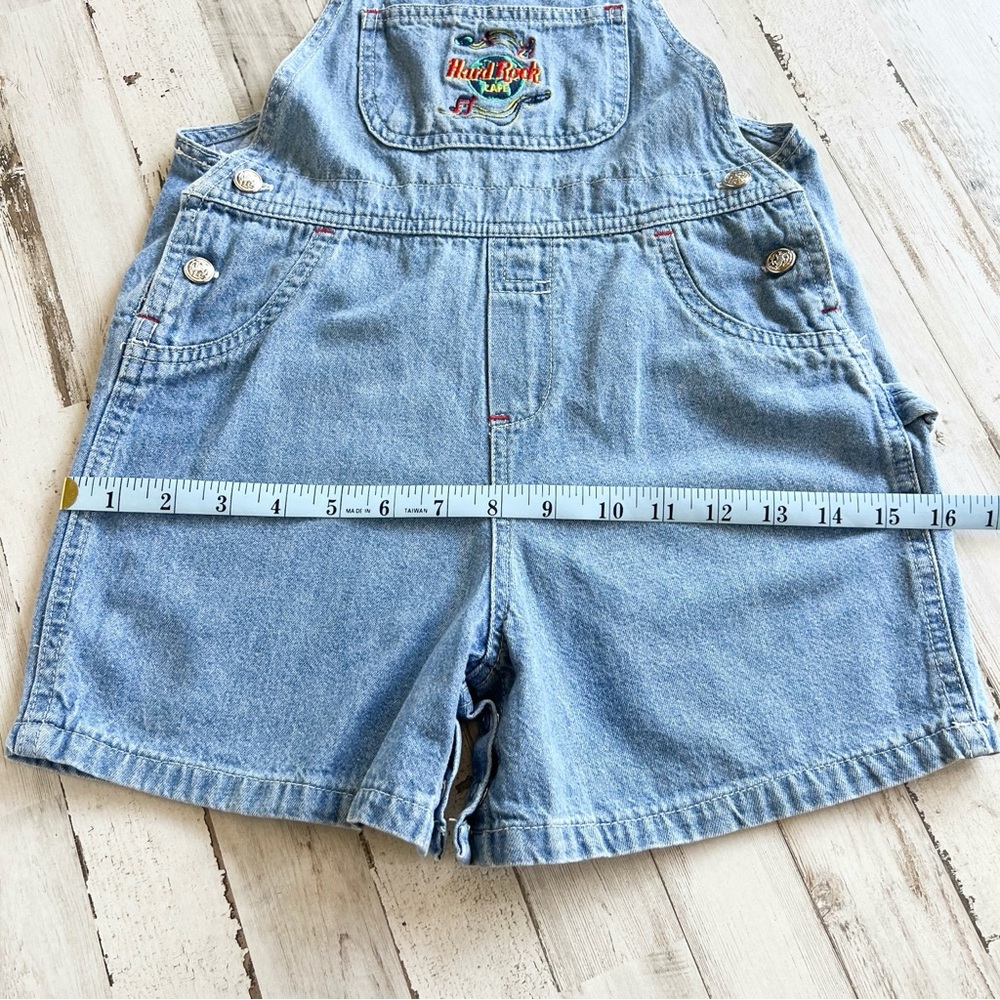 Vintage Y2K Hard Rock Cafe Save The Planet Denim Shortalls Kids Boys Sz 6 (read) - Picture 12 of 14